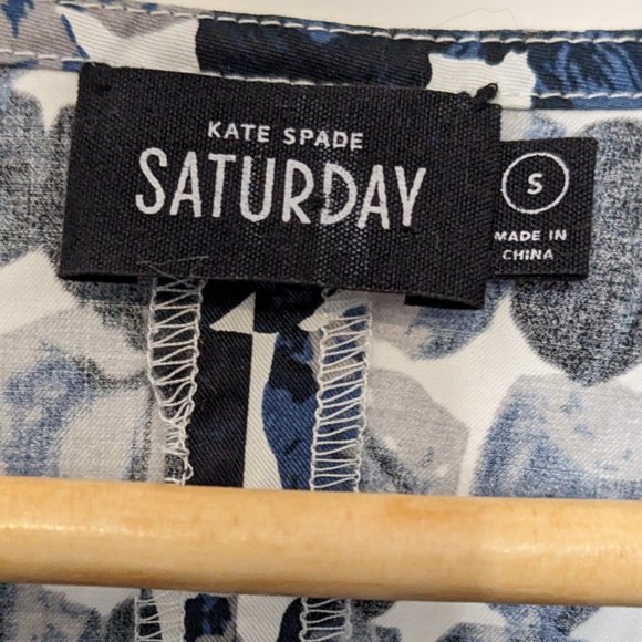 Kate Spade Saturday blue dot cotton asymmetrical dress - Picture 3 of 3
